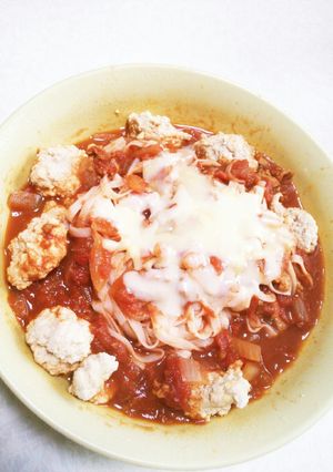 ミートソースつみれチーズそうめん-レシピのメイン写真