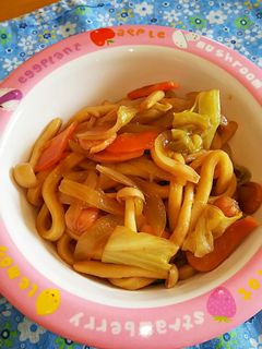 簡単♪子供ランチ♪焼きうどん!ソース風味-レシピのメイン写真