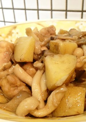 鶏もも肉&新じゃがのガリバタきのこ炒め-レシピのメイン写真