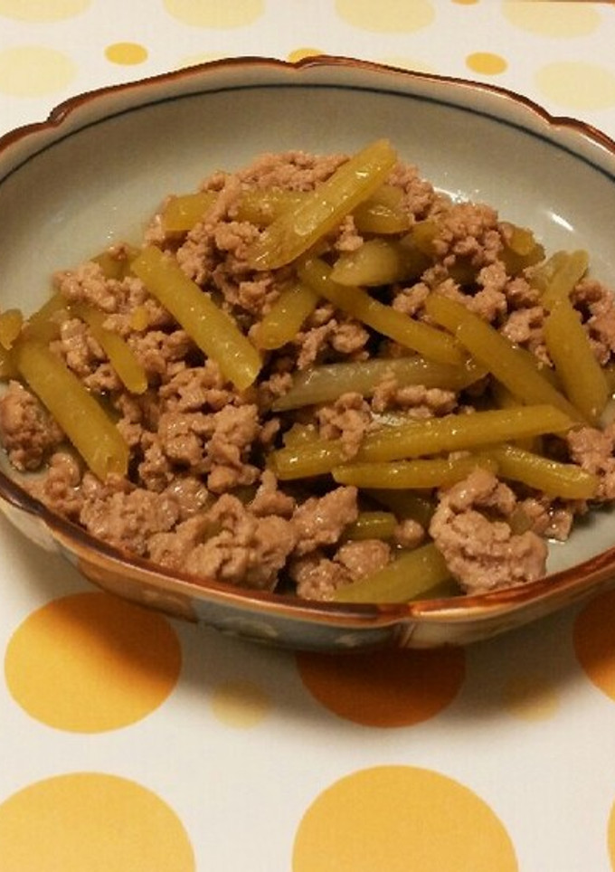 簡単！美味しい！ふきとひき肉のそぼろ煮♪-レシピのメイン写真