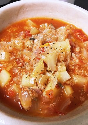 野菜たっぷり食べるトマトスープ-レシピのメイン写真