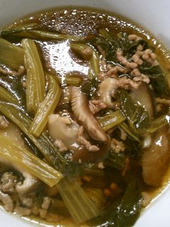 簡単! 小松菜と 椎茸 挽き肉の 和風煮-レシピのメイン写真