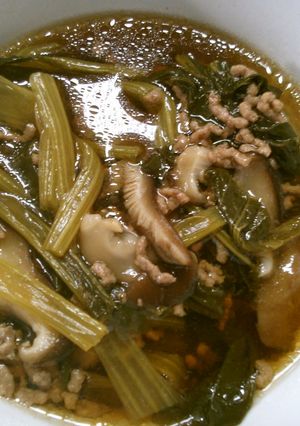 簡単！　小松菜と　椎茸　挽き肉の　和風煮-レシピのメイン写真