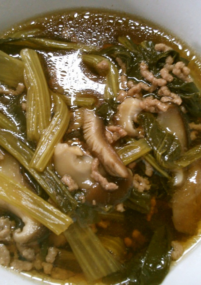 簡単！　小松菜と　椎茸　挽き肉の　和風煮-レシピのメイン写真