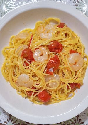 エビとミニトマトの塩レモンパスタ-レシピのメイン写真