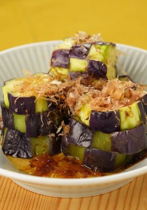 レンジde蒸しなす♪可愛い★なす市松-レシピのメイン写真