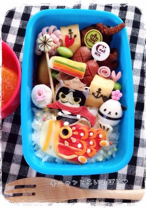 妖怪ウォッチ 鯉のぼり 兜 キャラ弁-レシピのメイン写真