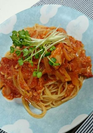 あるもんで☆ツナとトマトのシンプルパスタ-レシピのメイン写真