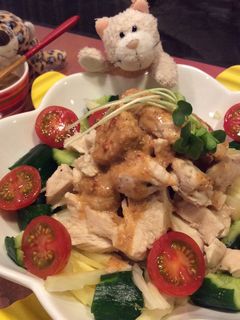 ♧レンジde棒棒鶏+手作りごまだれ-レシピのメイン写真