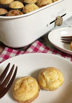 ホットプレートたこ焼き器でちびオムライス-レシピのメイン写真