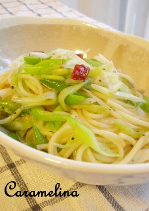 ＊たっぷりねぎ＊のにんにくスパゲティ-レシピのメイン写真