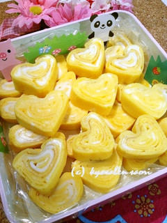 金太郎飴みたいなハートの厚焼き玉子-レシピのメイン写真