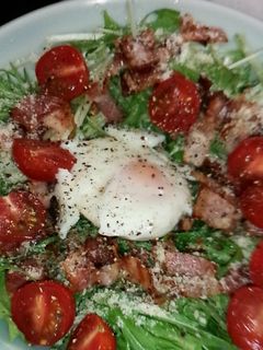 カルボナーラ風 水菜のサラダ-レシピのメイン写真