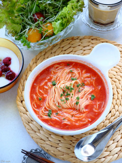 5分で簡単濃厚☆トマトにゅう麺!-レシピのメイン写真