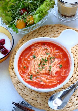 5分で簡単濃厚☆トマトにゅう麺!-レシピのメイン写真