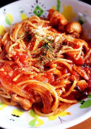 話題のココナッツオイルで作るトマトパスタ-レシピのメイン写真