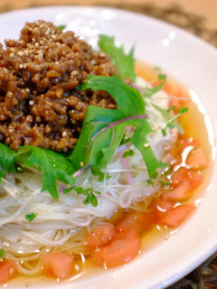 肉味噌サラダそうめん♪-レシピのメイン写真