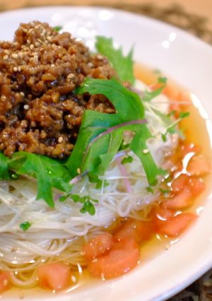 肉味噌サラダそうめん♪-レシピのメイン写真