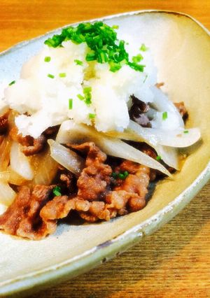 牛こまぎれde鉄板風♡簡単！おろし牛ポン-レシピのメイン写真