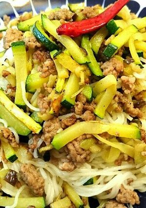 ひき肉と夏野菜の素麺☆ローズマリーの香り-レシピのメイン写真