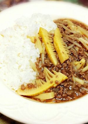 竹の子 挽き肉 もやしのあんかけご飯-レシピのメイン写真