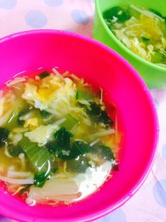 簡単中華*えのきと青梗菜のたまごスープ-レシピのメイン写真