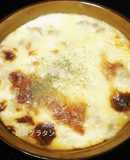 レンジでホワイトソース、豆腐グラタン