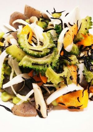 夏野菜とひじきのごまだれサラダ-レシピのメイン写真