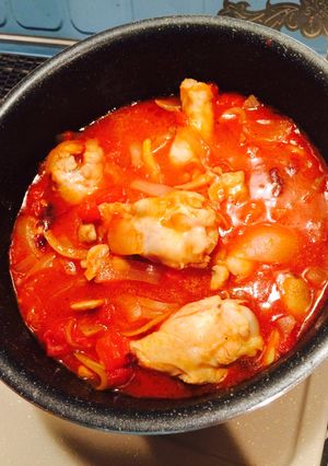 鶏手羽元のオニオントマト煮-レシピのメイン写真