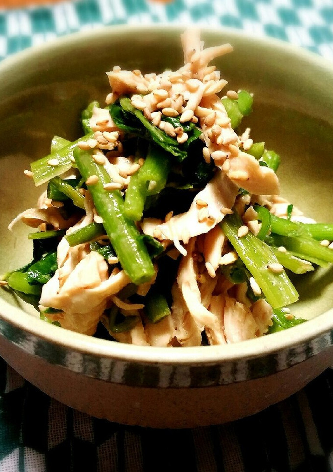 みつばと鶏ササミの＊辛子和え-レシピのメイン写真