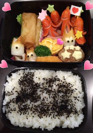 お昼だょ❗️全員❗️宇宙人❗️キャラ弁♡-レシピのメイン写真