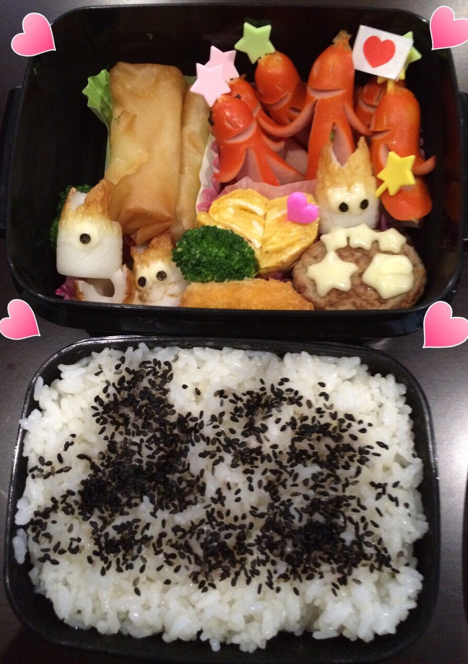 お昼だょ❗️全員❗️宇宙人❗️キャラ弁♡-レシピのメイン写真