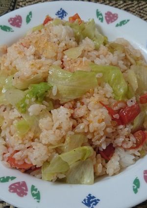 【ぐうたら】トマトとレタスのチャーハン-レシピのメイン写真