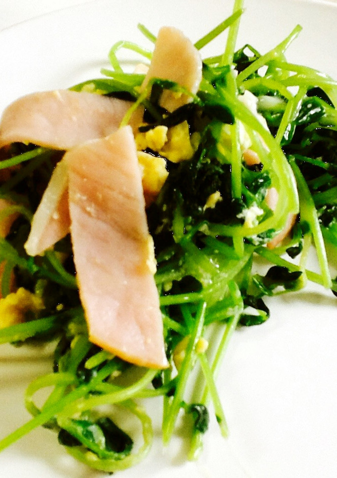 ■豆苗とハムの卵炒め■-レシピのメイン写真