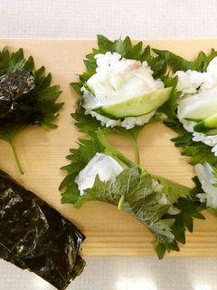 イカのミミの大葉寿司、海苔巻き-レシピのメイン写真