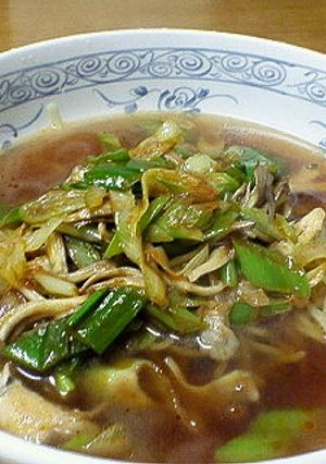辛いの大好き！長ネギ＆舞茸ラーメン-レシピのメイン写真