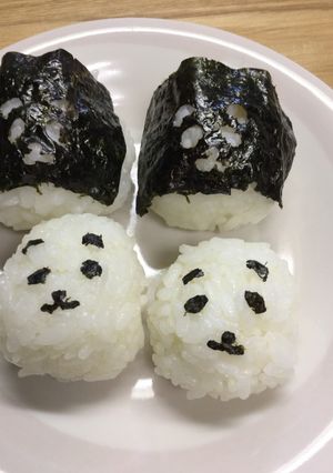 パンダおにぎり-レシピのメイン写真