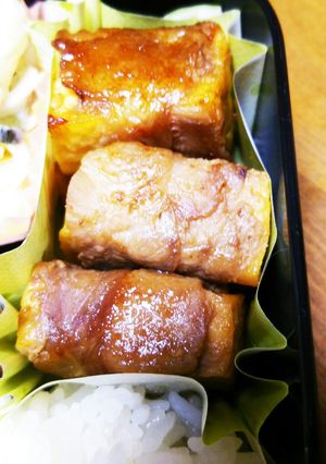 お弁当に☆焼肉のﾀﾚ味の厚揚げ豚肉巻き-レシピのメイン写真