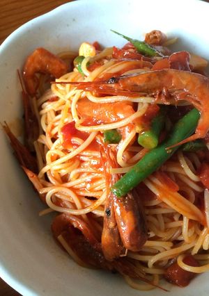 干しエビのトマトソースパスタ-レシピのメイン写真