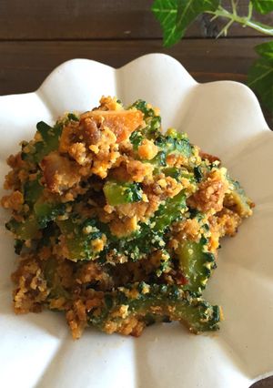 ご飯のお供*ゴーヤとおからの甘辛卵炒め-レシピのメイン写真