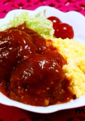 ふわとろ卵とハンバーグ丼♪-レシピのメイン写真