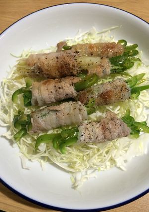 ピーマンと茗荷の肉巻き-レシピのメイン写真