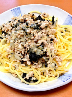 鶏挽肉とバジルのパスタ-レシピのメイン写真