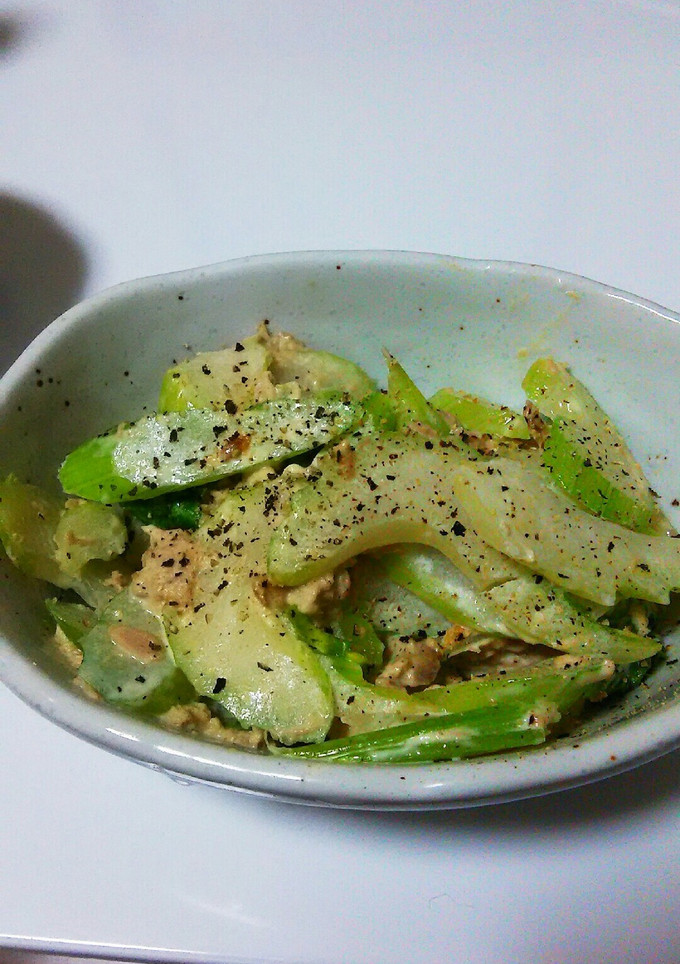 簡単！大量消費セロリとツナの炒めマヨ和え-レシピのメイン写真