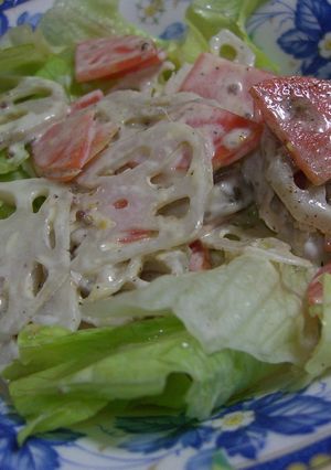 美味しい簡単!れんこんの胡麻マヨサラダ!-レシピのメイン写真