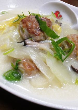 ワンルームご飯★白菜と肉団子のクリーム煮-レシピのメイン写真