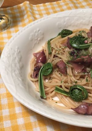 ホタルイカとこごみ、みょうがのパスタ-レシピのメイン写真