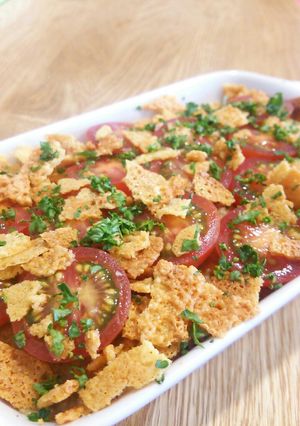 トマトとカリカリチーズで食べる肉味噌-レシピのメイン写真