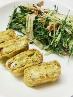 お弁当・朝ご飯に楽々卵焼きとサラダ-レシピのメイン写真