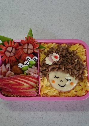 キャラ弁当 そぼろガール-レシピのメイン写真
